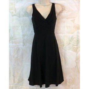 Fit and Flare Petite 2P Black V-Neck A-Line Dress